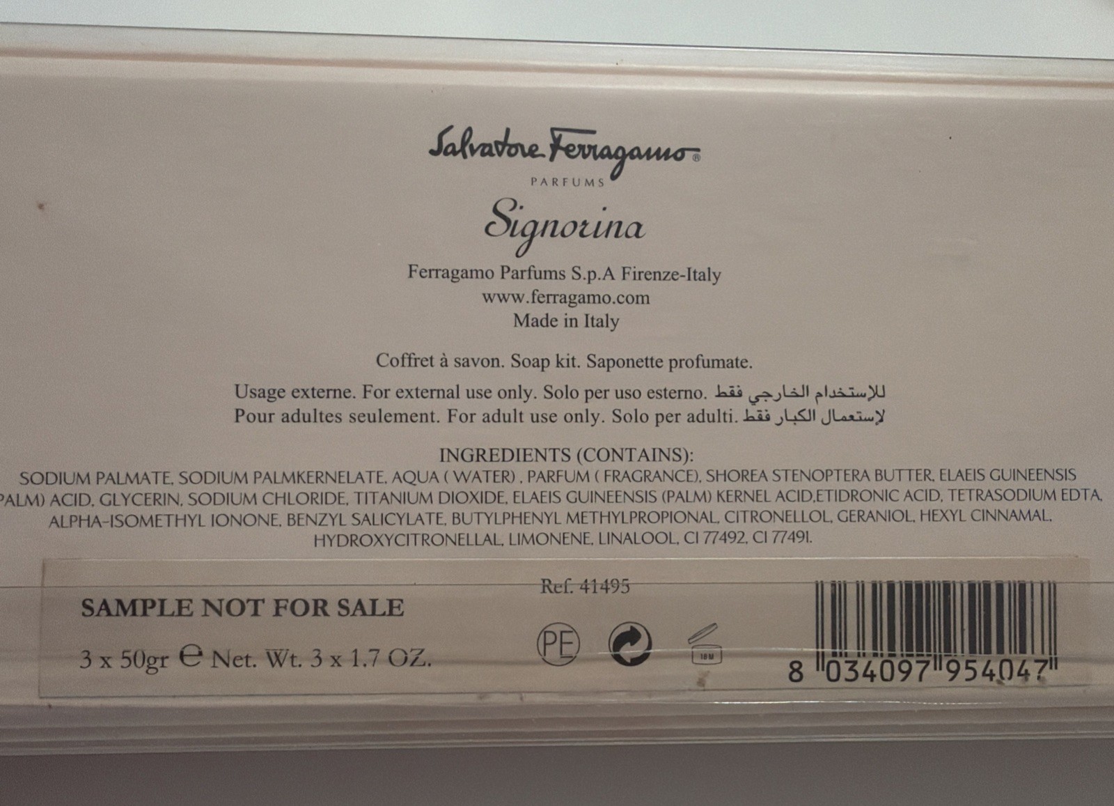 SALVATORE FERRAGAMO Signorina Soap Kit 3 x 1.7oz/50g – New in Box