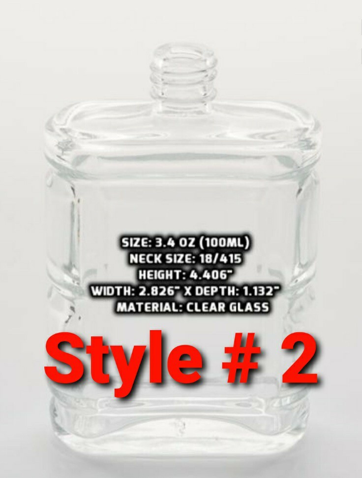 Refillable Perfume Spray Glass Atomizer Empty Bottle Flat Shape 1oz ,2oz & 3.4oz