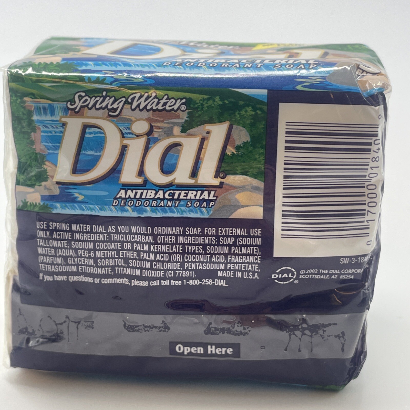 Vtg 3 Bars Dial Spring Water Original Antibacterial Bar Soap Sealed 2002