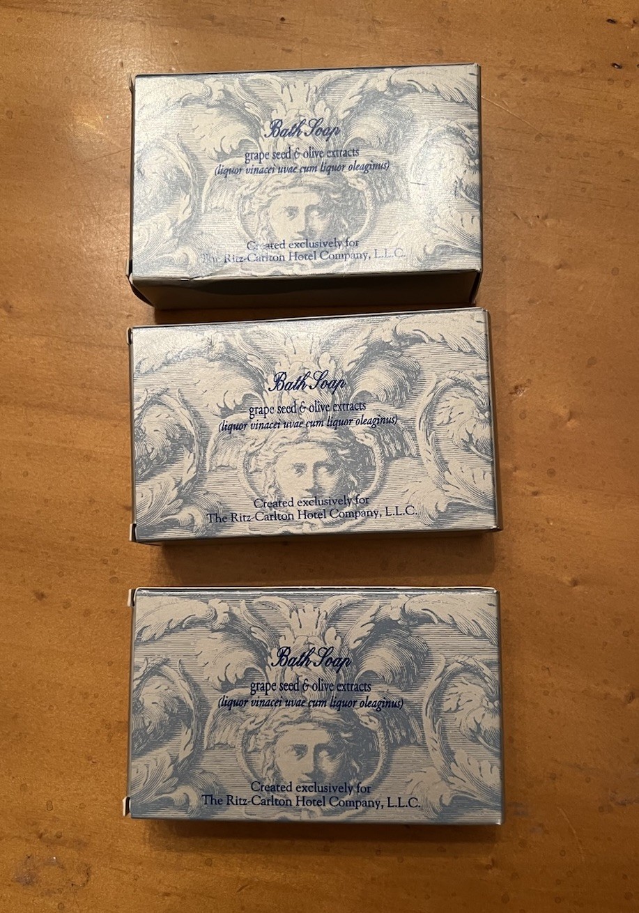 Ritz Carlton Trevie SOAP Lot of 3 Grapeseed & Olive 2.9 Ounces Each Vintage