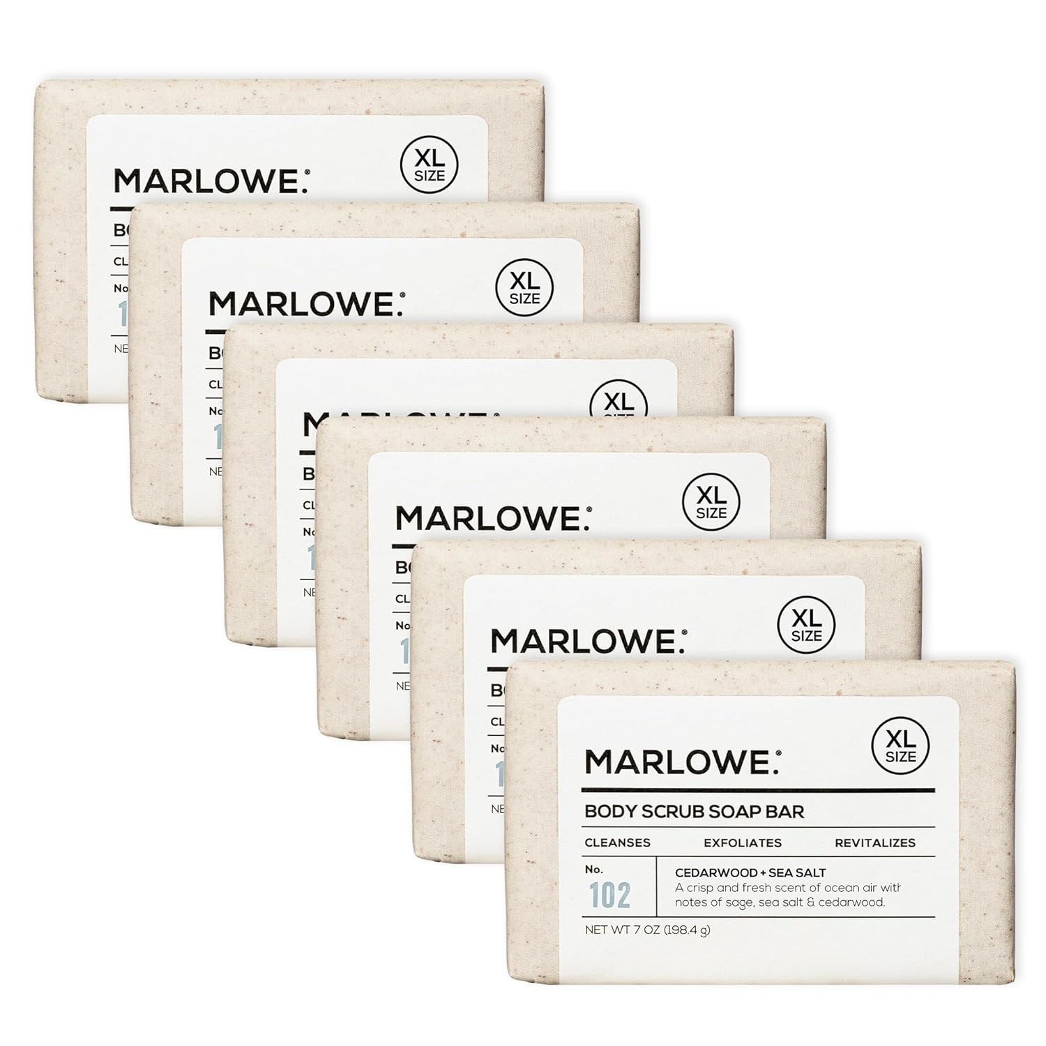 MARLOWE No. 102 Body Scrub Soap 7oz Exfoliating Bar