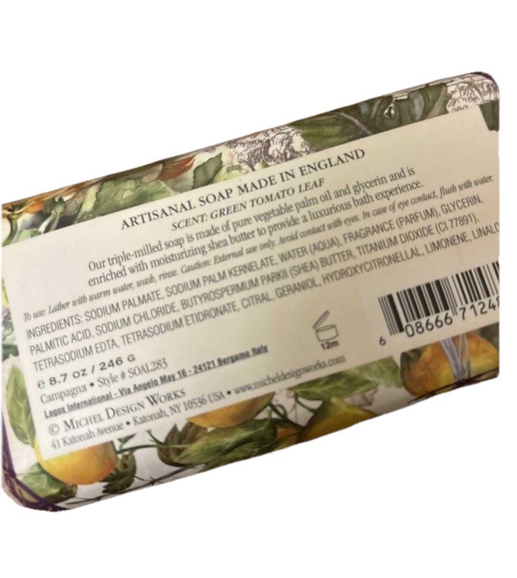 MICHEL DESIGN WORKS Triple Milled Green Tomato Leaf Shea Butter Soap New