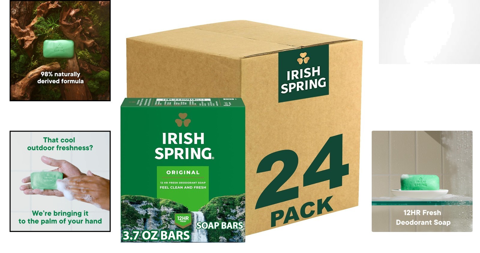 Clean Bar Soap for Men, 12-Hour Invigorating Smell – 3.7 oz (24 Pack)