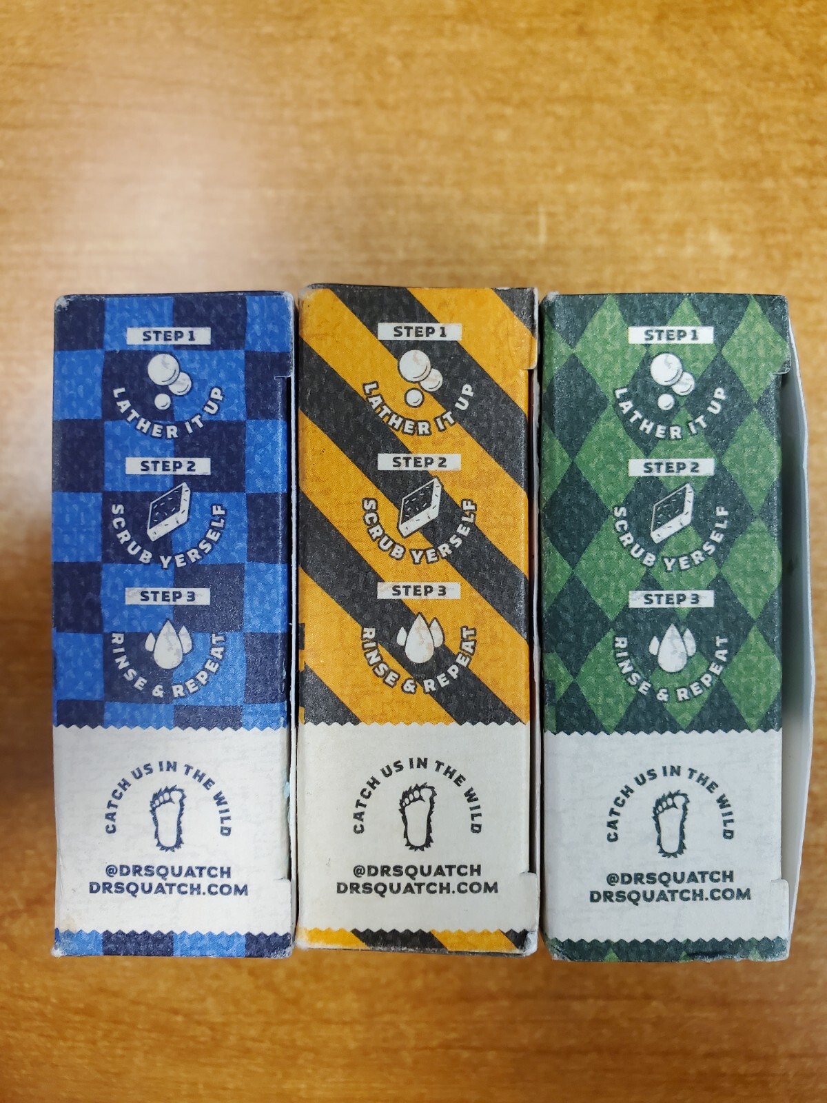 3 Pack: Dr. Squatch Harry Potter Bar Soap Ravenclaw/Slytherin/Hufflepuff E11B