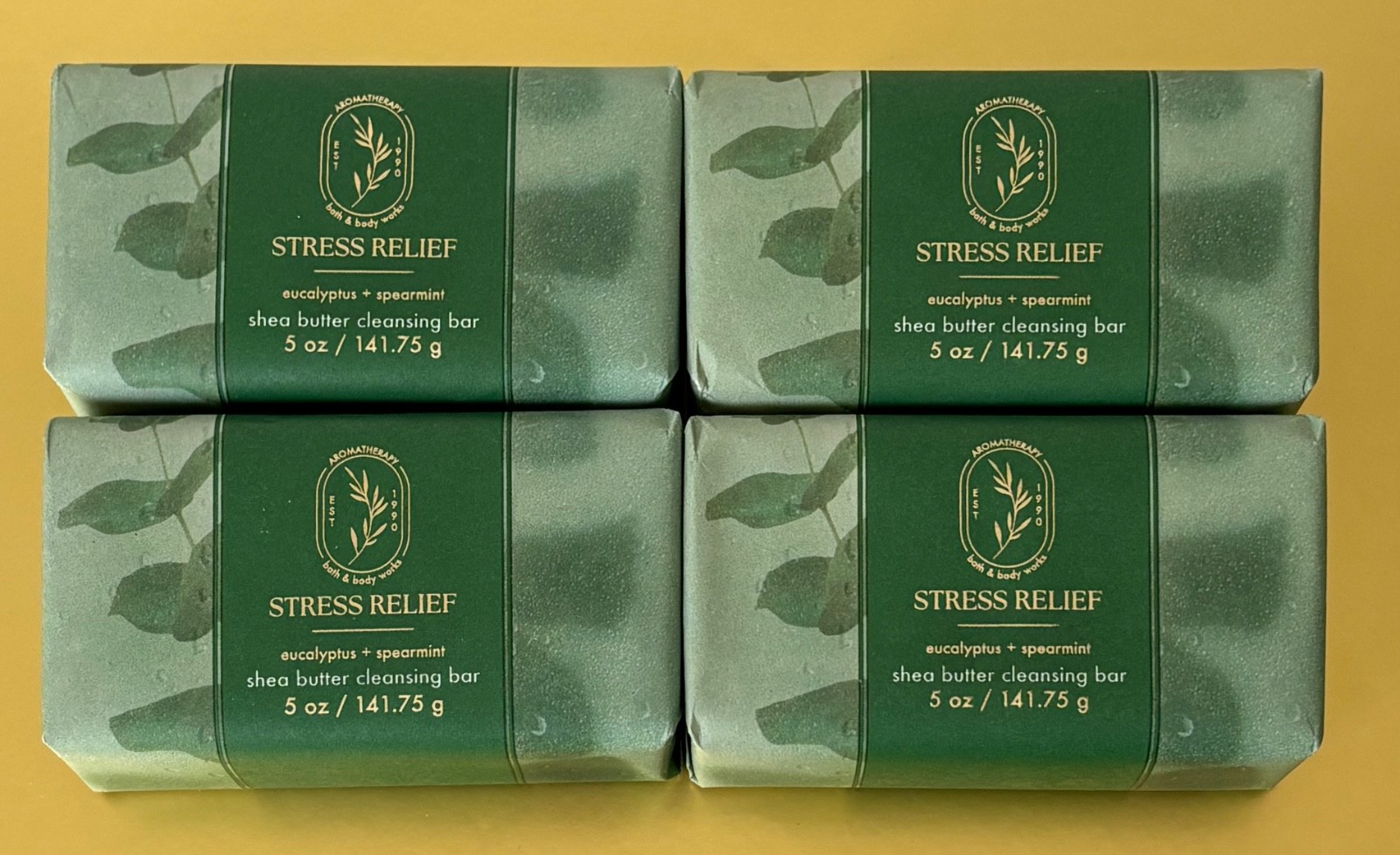 Bath & Body Works Eucalyptus Spearmint Shea Butter Aromatherapy Soap, 4 Bars