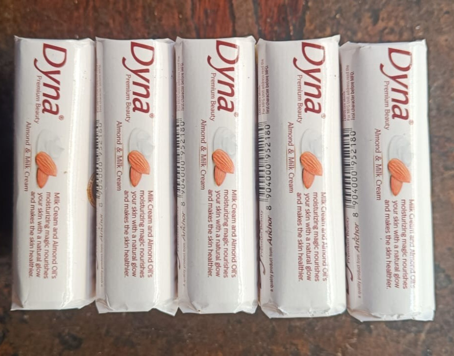 Dyna Almond Milk Bathing Soap Bar 4+1 Free Pack | 100g Each | Total 5 Bars