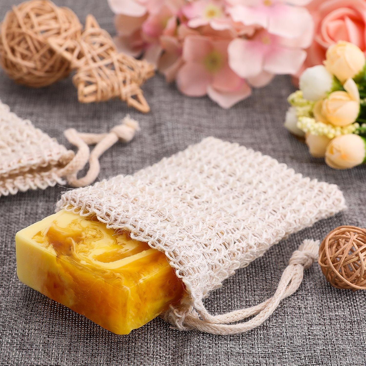 10 Pack Exfoliating Natural Sisal Soap Bag Pouch Soap Saver