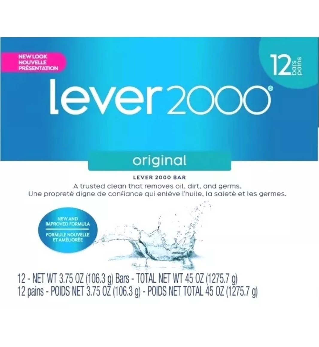 Lever 2000 Bar Soap, Original, 3.75 oz, 12 bar Total Net 45oz… Ships In24 Hour
