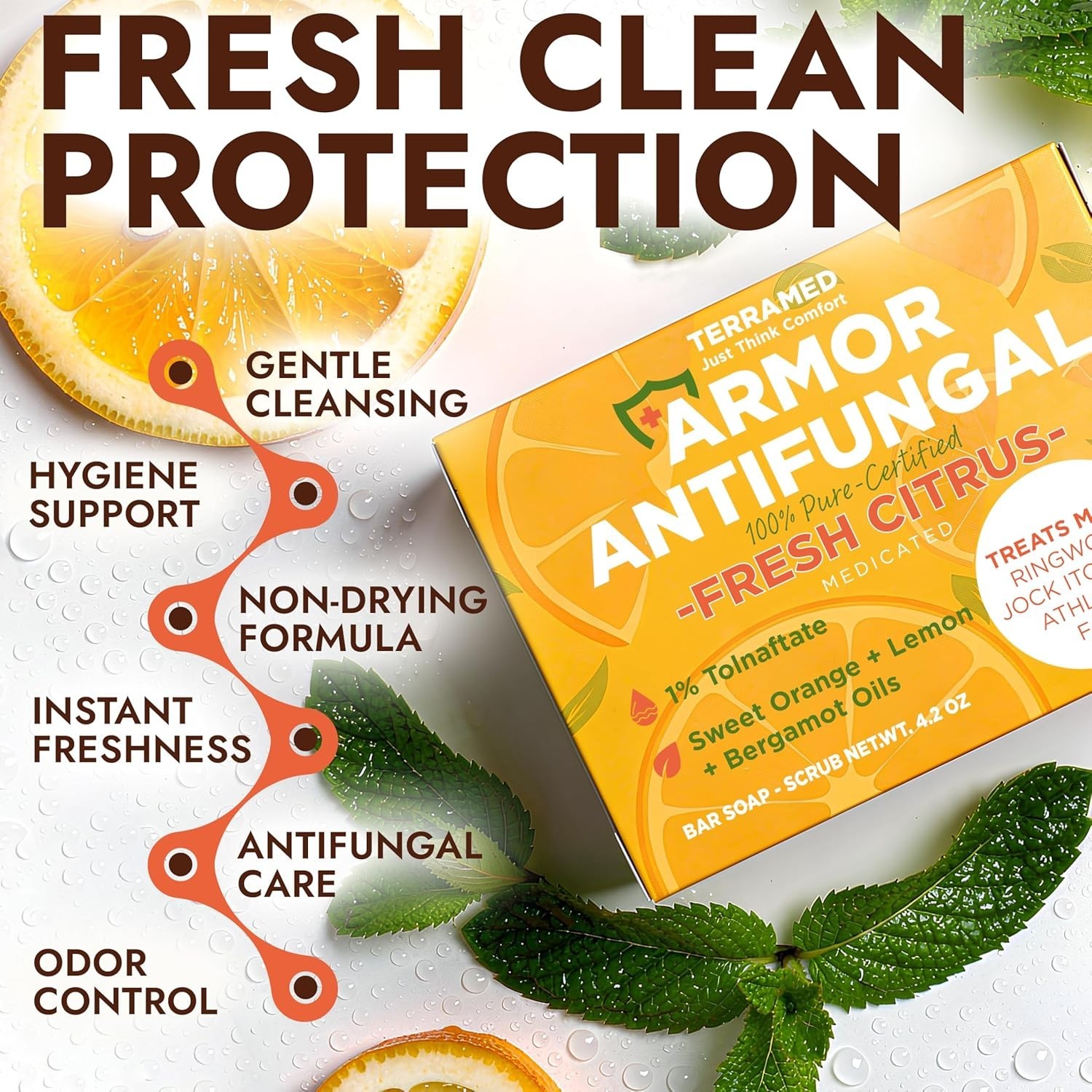 Antifungal Soap with Lemon Oil | Medicated Jock Itch Treatment | Tolnaftate 1%