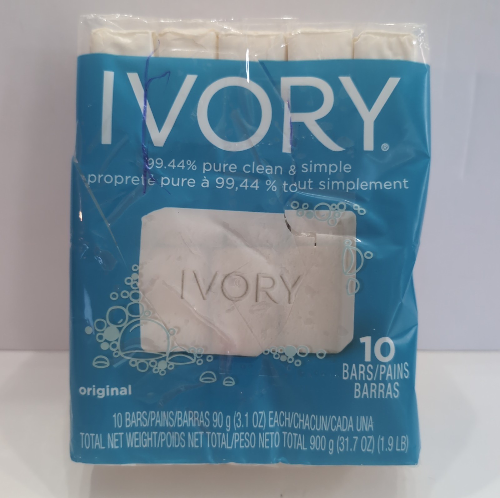 Ivory Bar Soap. 99.44% Pure Mild Body Cleanser Original Scent. 4 oz 10 Soaps VTG