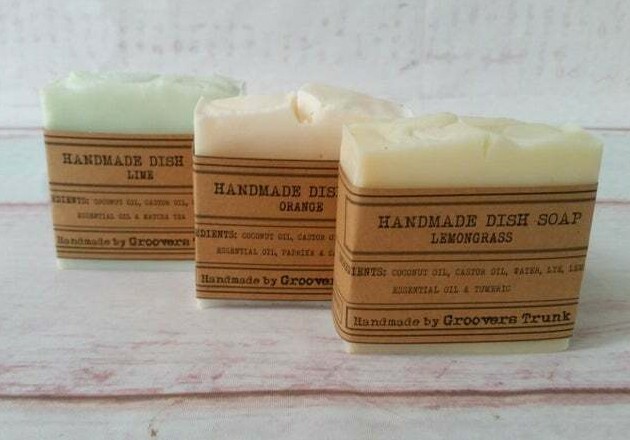 Handmade Dish Washing Soap Bars 3 Pack Citrus Aromatherapy Zero Waste 100 Grams