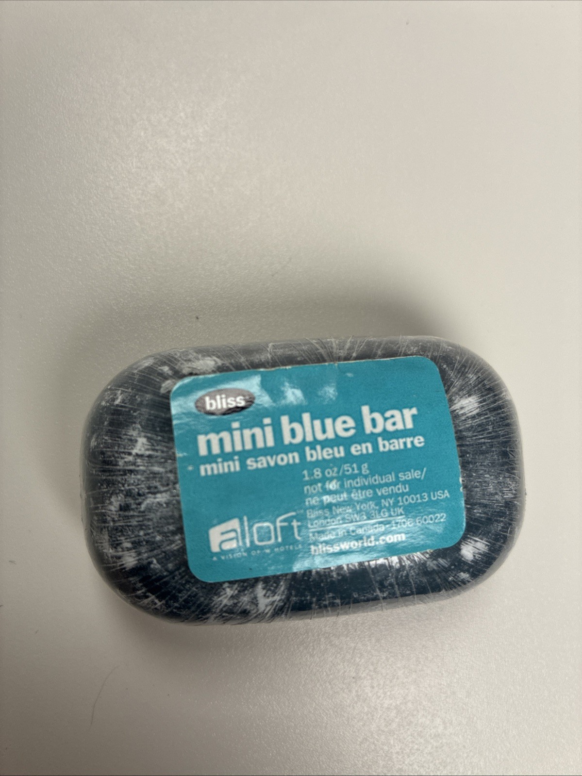 BLISS Mini Blue Massage Bar Soap Wrapped 1.8 oz / 51g RARE Discontinued