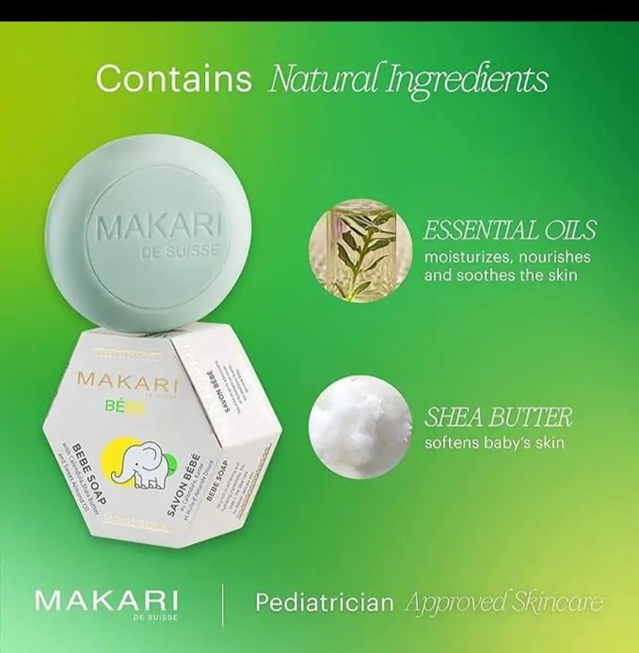 Makari de Suisse Bébé Soap Tear-Free Paraben-Free Hypo-Allergenic Shea Butter