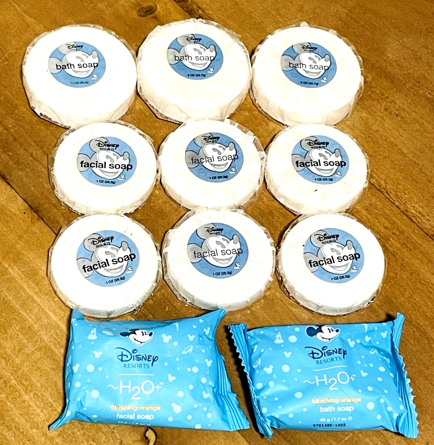Walt Disney Resorts Bath & Facial Soap Mickey Lot of 11 Bars H2O 2oz 1oz Cakes