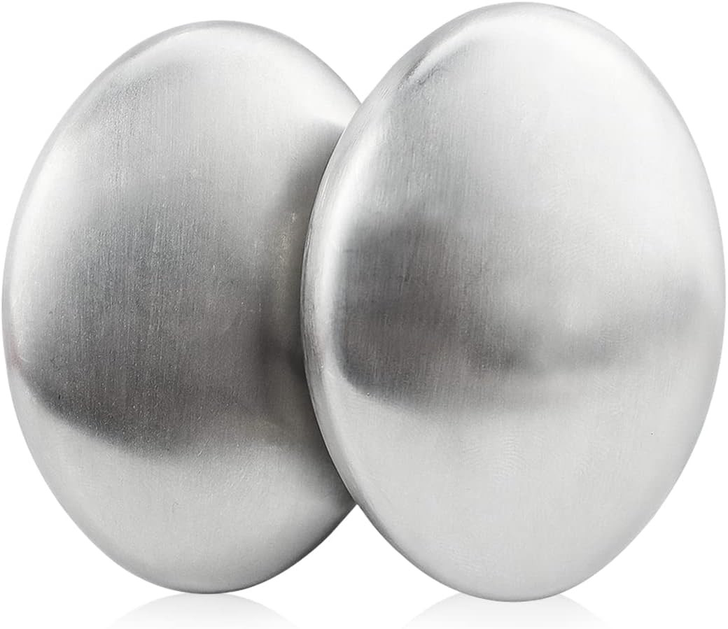 2 PCS Stainless Steel Soap, Magic Metal Odor Remover Bar Eliminating Smells like