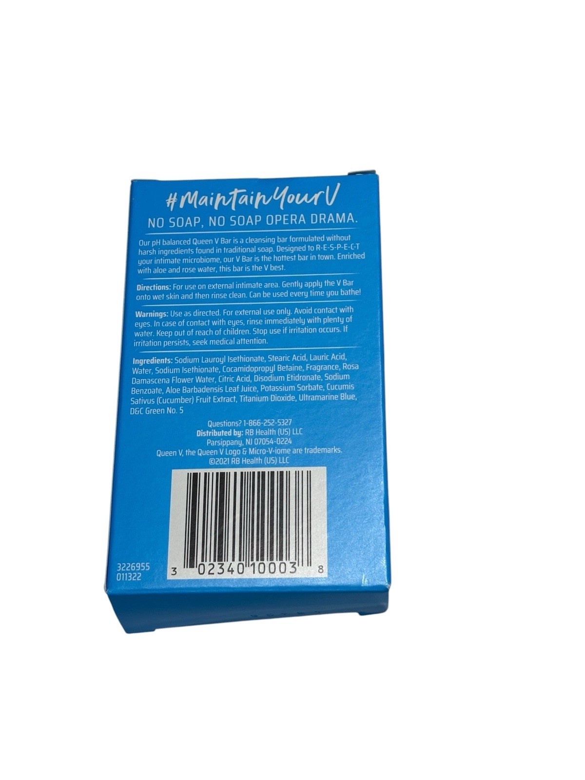 Queen V Cleansing Bar, V Bar, Wild Berry, pH Balanced Intimate Soap 3.5 Oz.