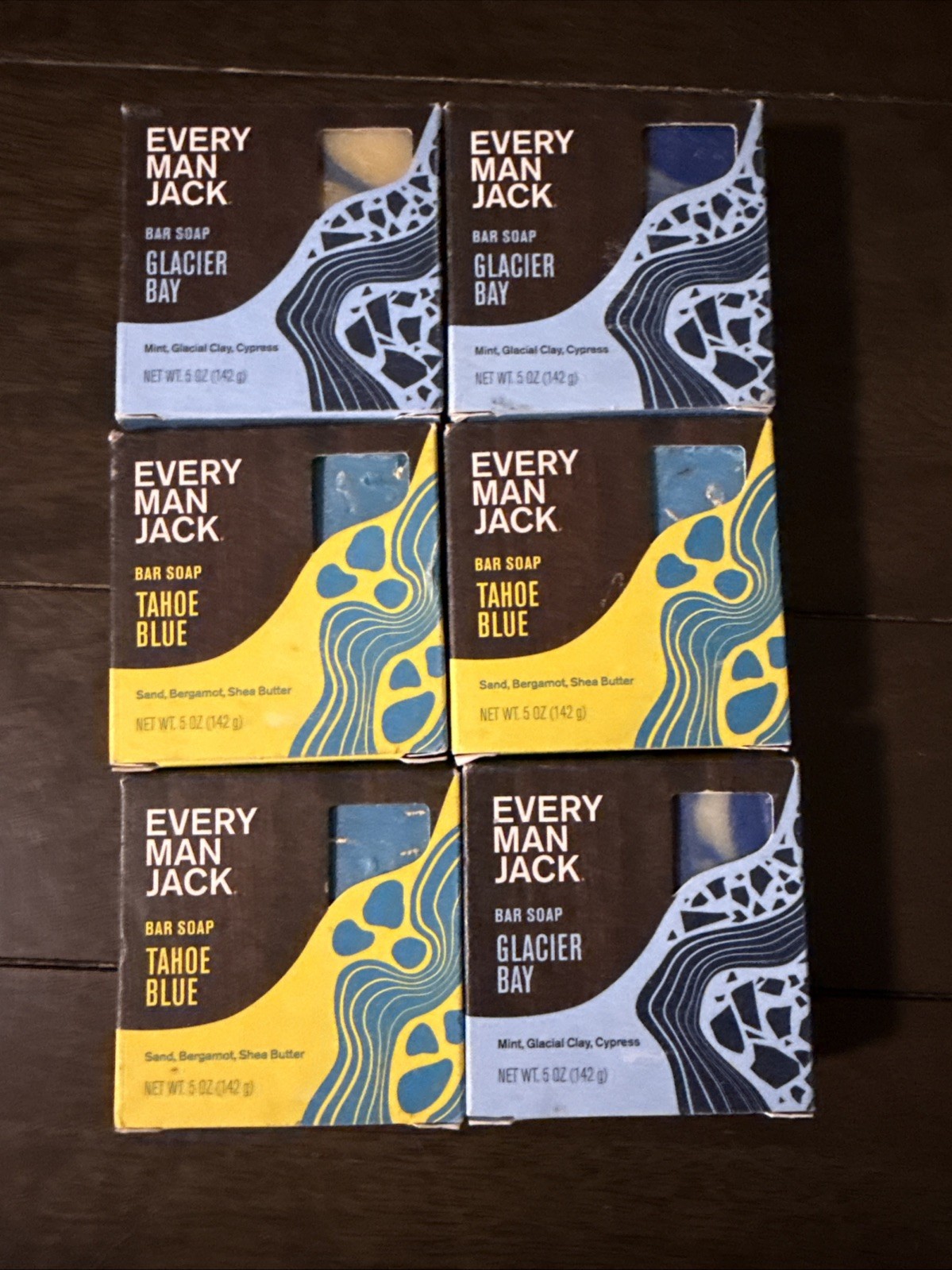 Set of 6 Every Man Jack Cold Plunge & Tahoe blue 5 oz Bar Soaps – NEW FREE SHIP