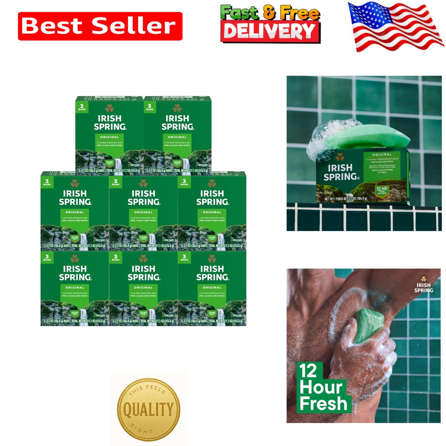 24-Pack of Men’s Deodorizing Bar Soap – 3.7oz with Natural Ingredients