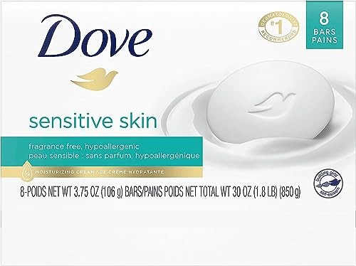 Dove Sensitive Skin Beauty Bar Unscente4oz(Pack of 8) – WHITE
