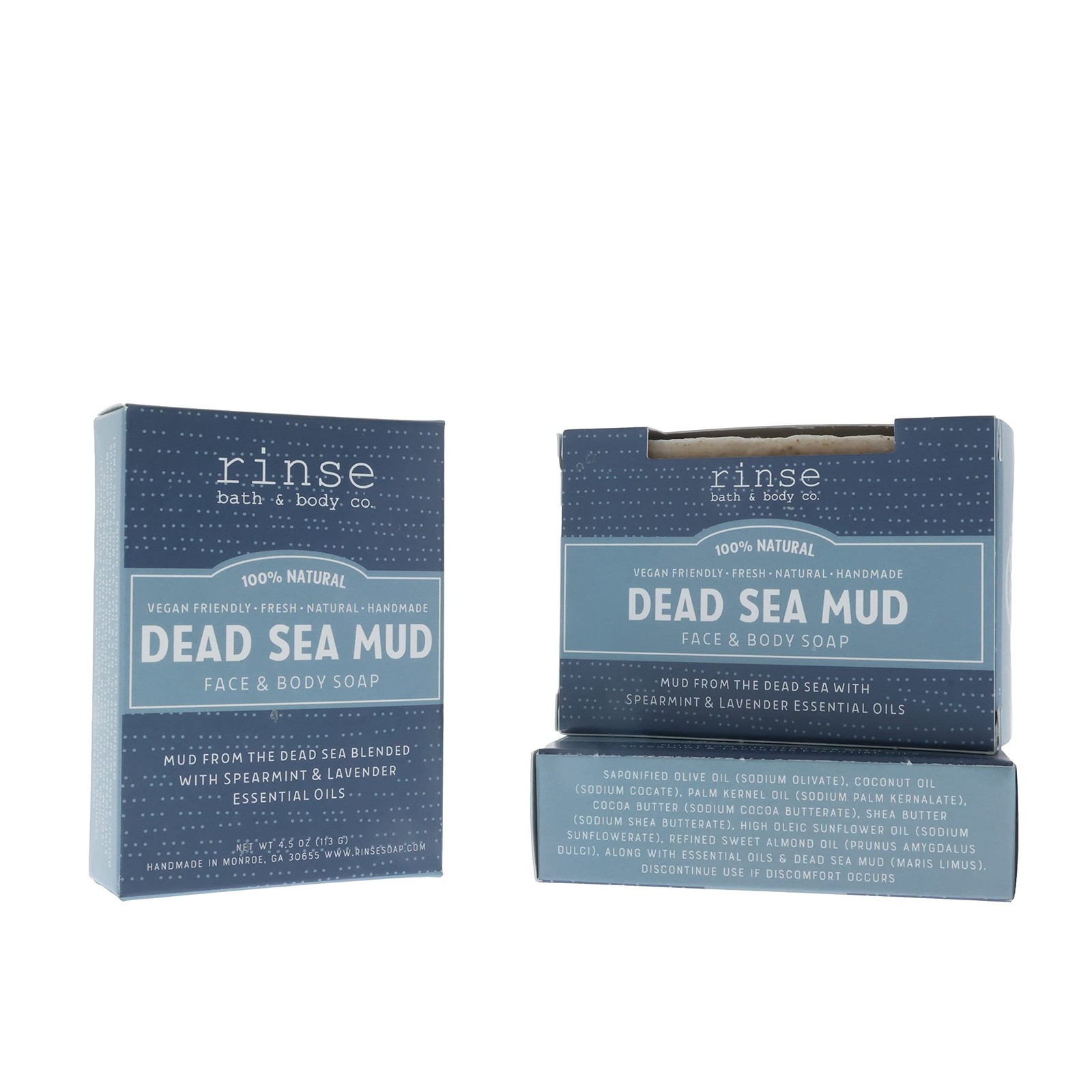Rinse Bath & Body Dead Sea Mud Soap Bar 0.53 Ounce (Pack of 8),