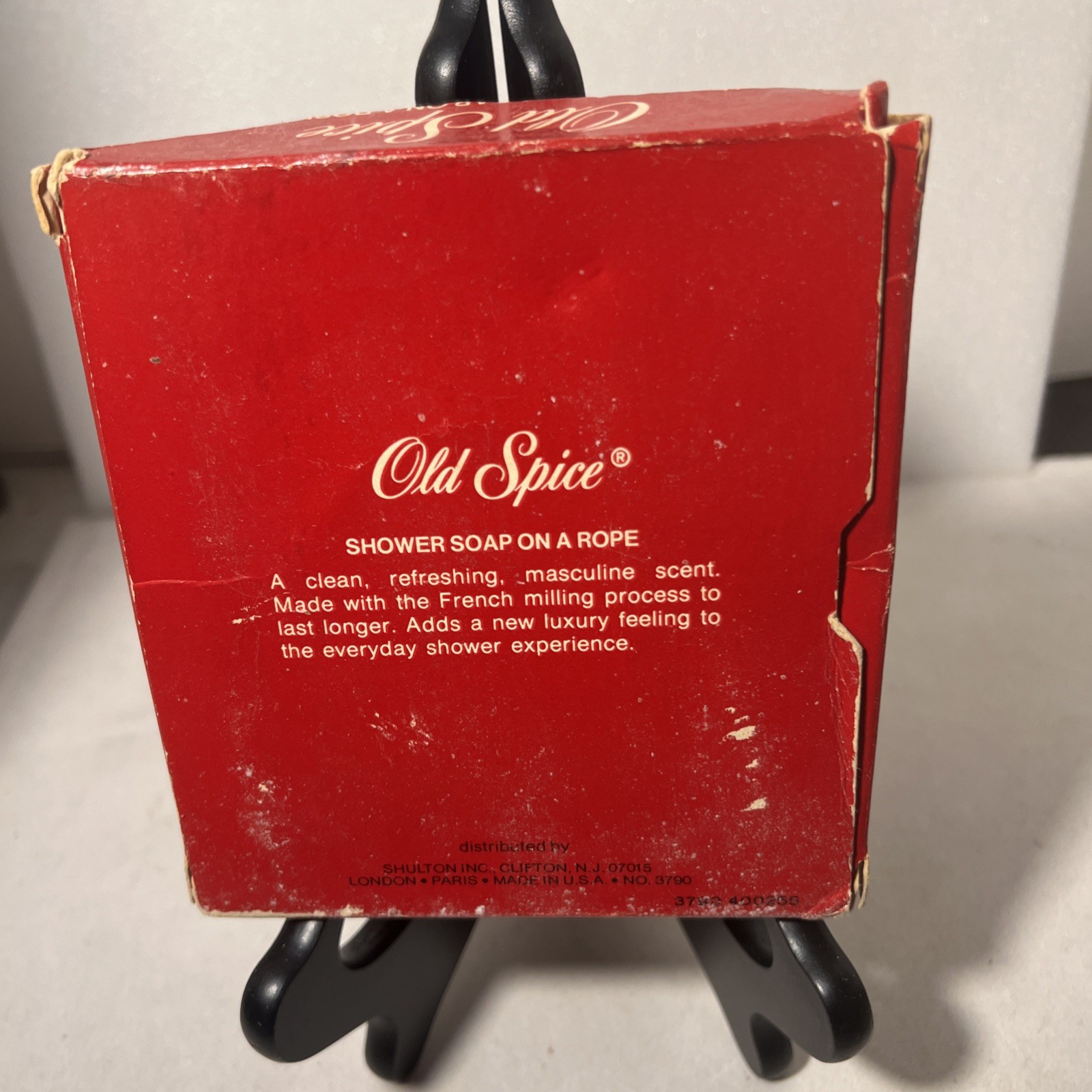 NOS Vintage Old Spice Shower Soap on a Rope 5 oz Shulton USA Boxed Compass Logo