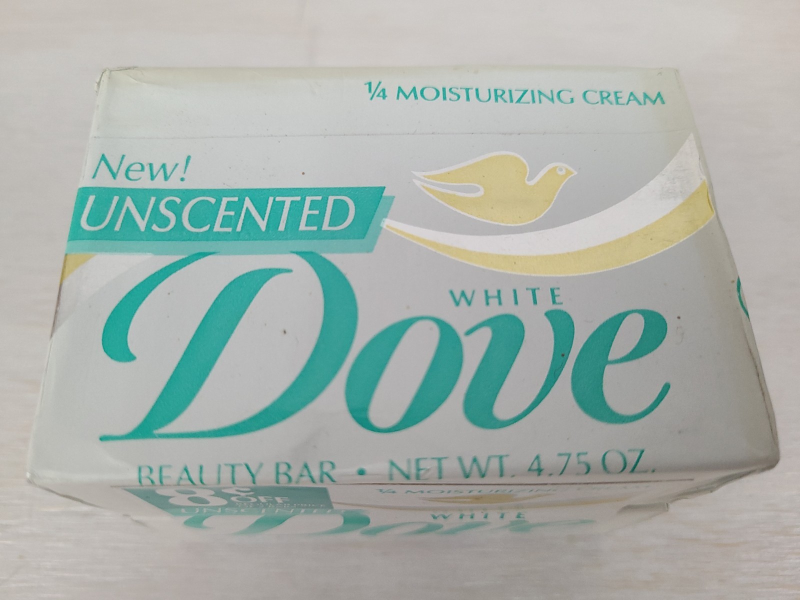 Vintage 2 Unscented White Dove 1/4 Moisturizing Cream Bar Size 4.75