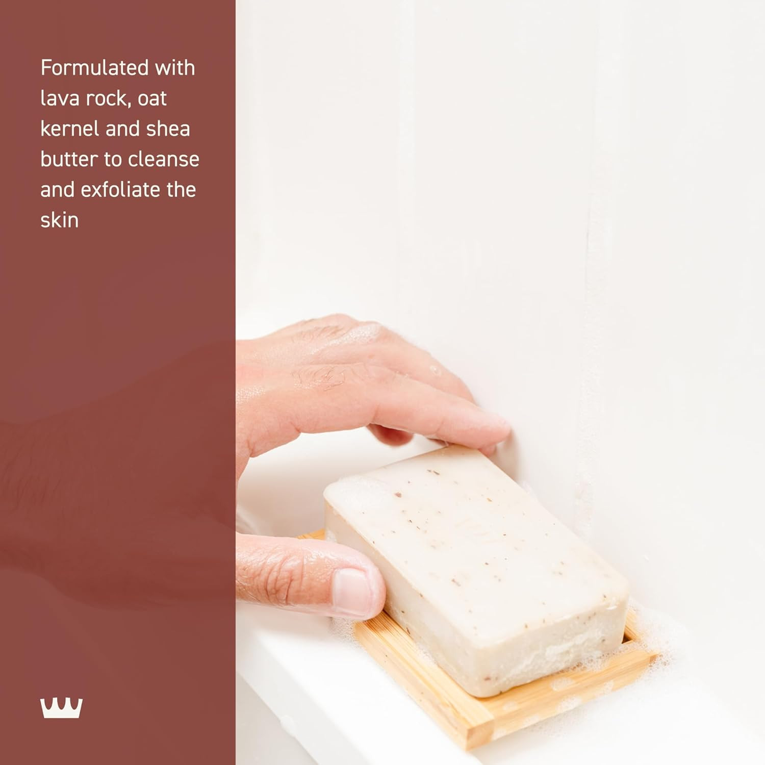 Exfoliating Body Bar for Men, Bourbon & Oak Scent, Multi-Layered Fragrance That