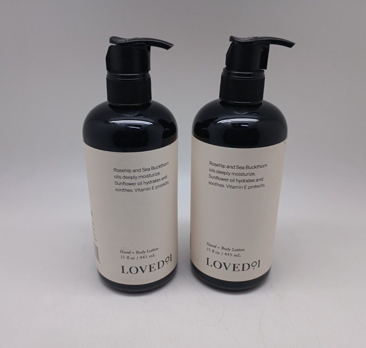 Loved01 Hand & Body Lotion 2-Pack 15oz Vegan Cruelty-Free Fragrance-Free