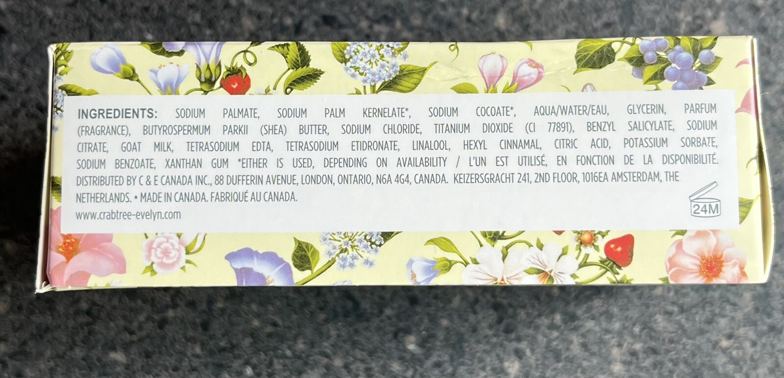Crabtree & Evelyn SUMMER HILL Triple-Milled Soap Bar 7 oz in Floral Box