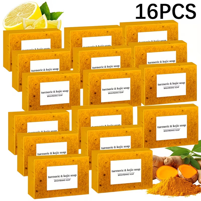 16 pcs Natural Ginger And Lemon Scented Recognized Soaps, Turmeric
