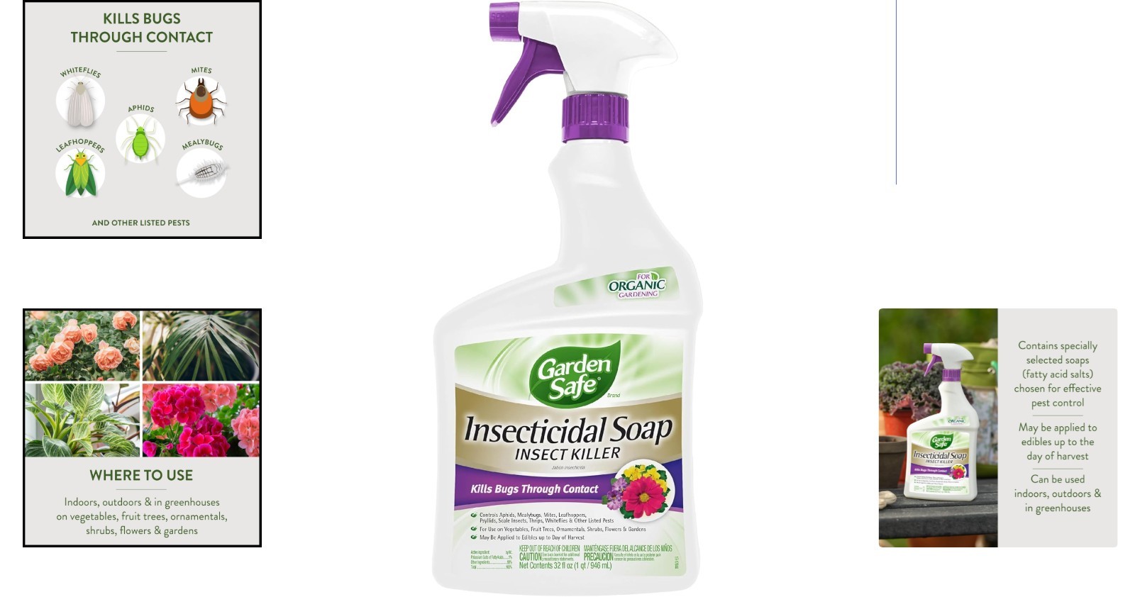 Ready-to-Use 32 oz Insecticidal Soap Spray for Safe Organic Pest Control