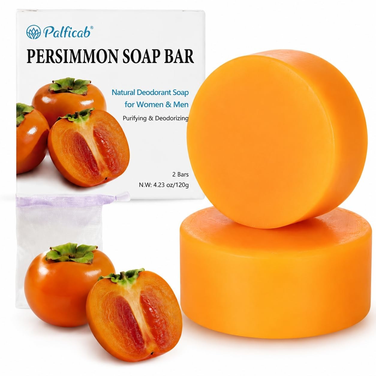 Persimmon Soap for Body Odor and Aging Odor | Deodorizing Soap for Women & Me…