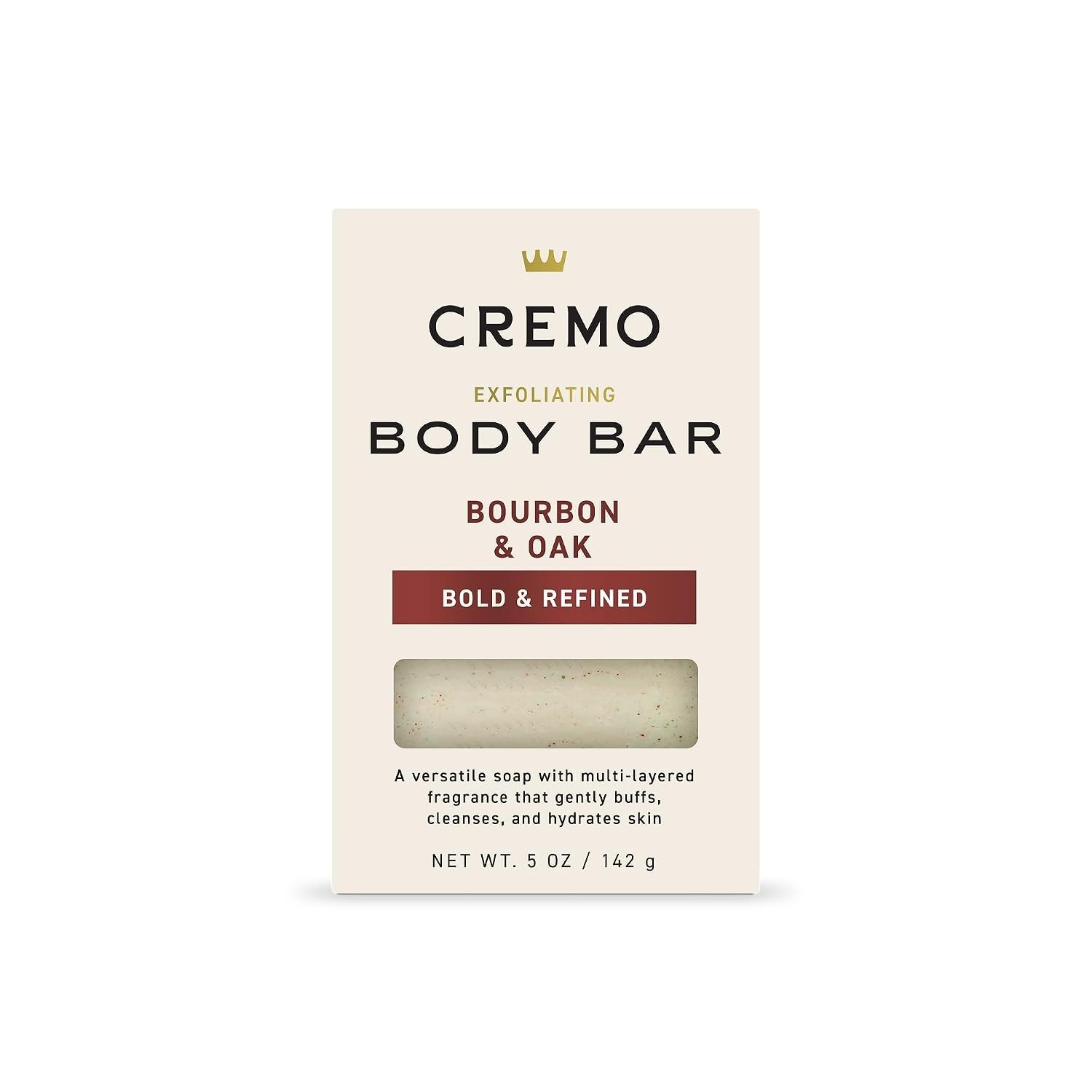 Revitalizing Body Bar for Men – Bourbon & Oak, Hydrating Exfoliating Soap, 5 oz