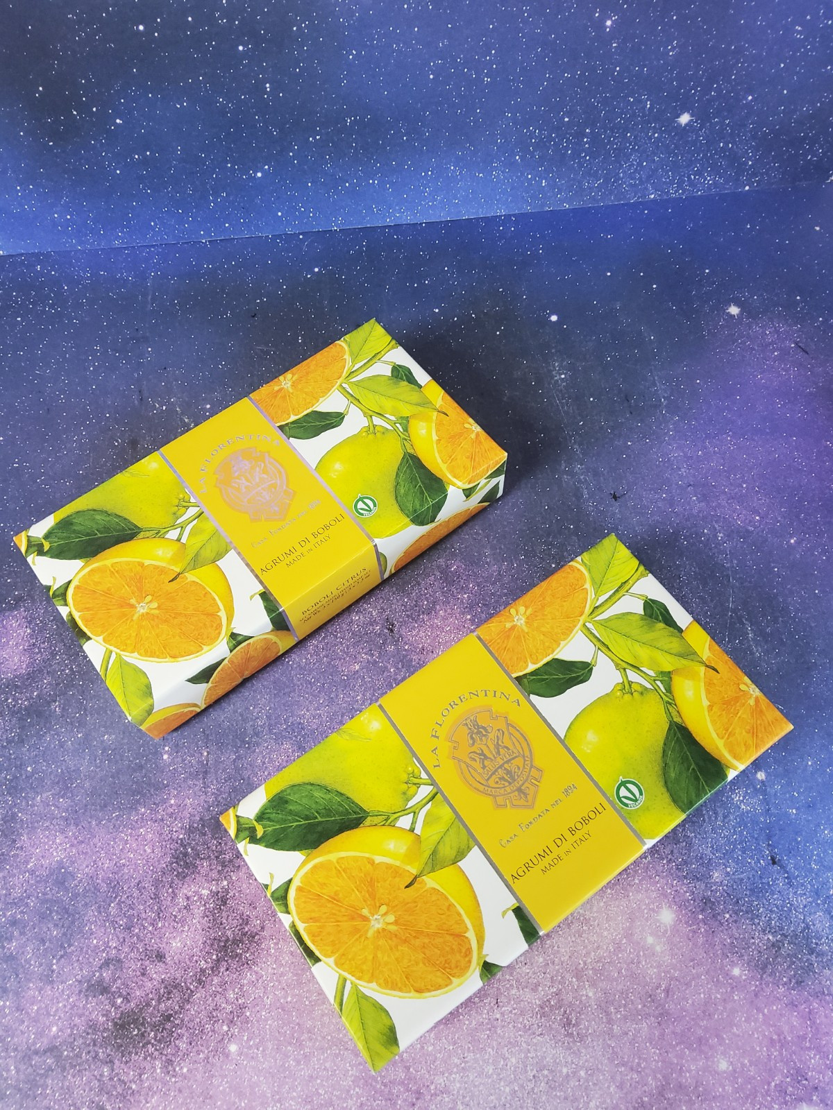 2 La Florentina Hand Soaps Set Agrumi Di Boboli Citrus 3 Bars Gift Box