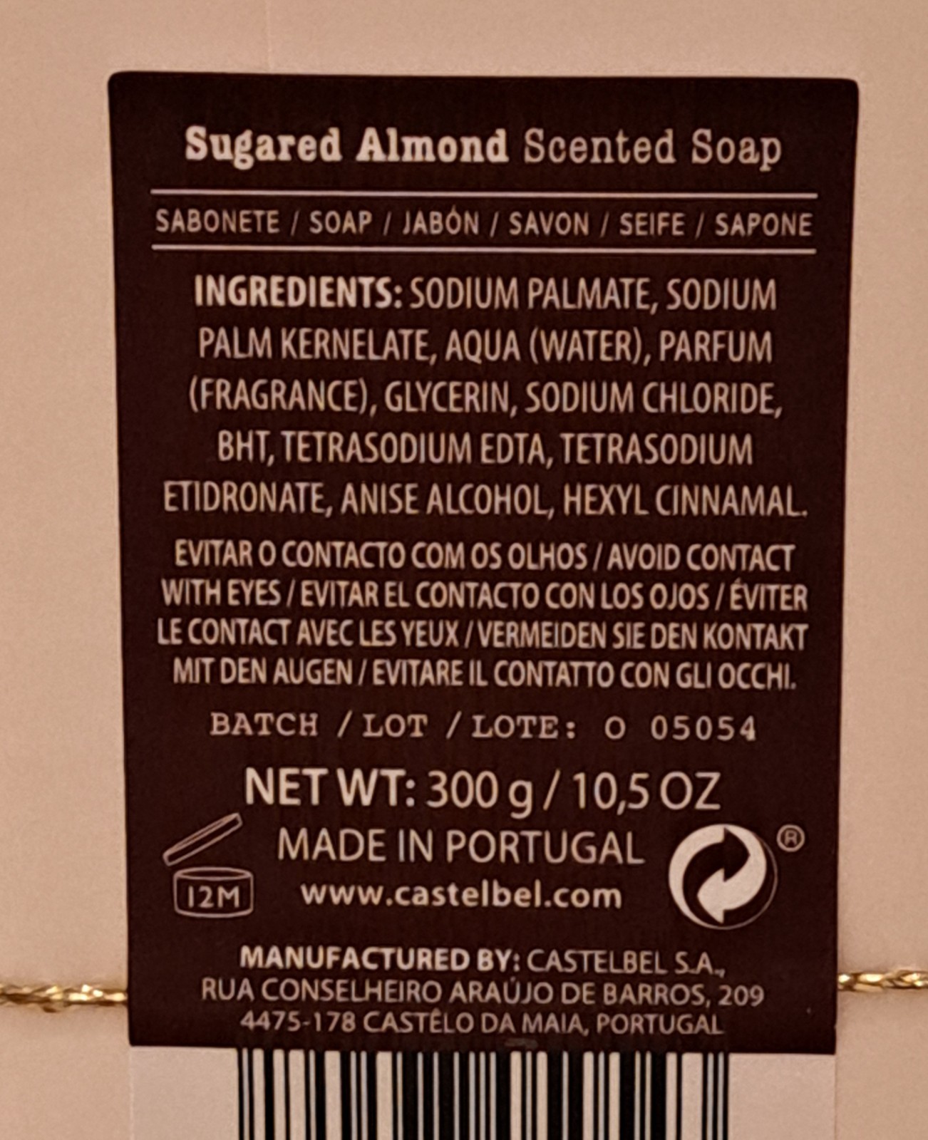 Castelbel Porto Magical Christmas Sugared Almond Bar Soap 10.5 OZ