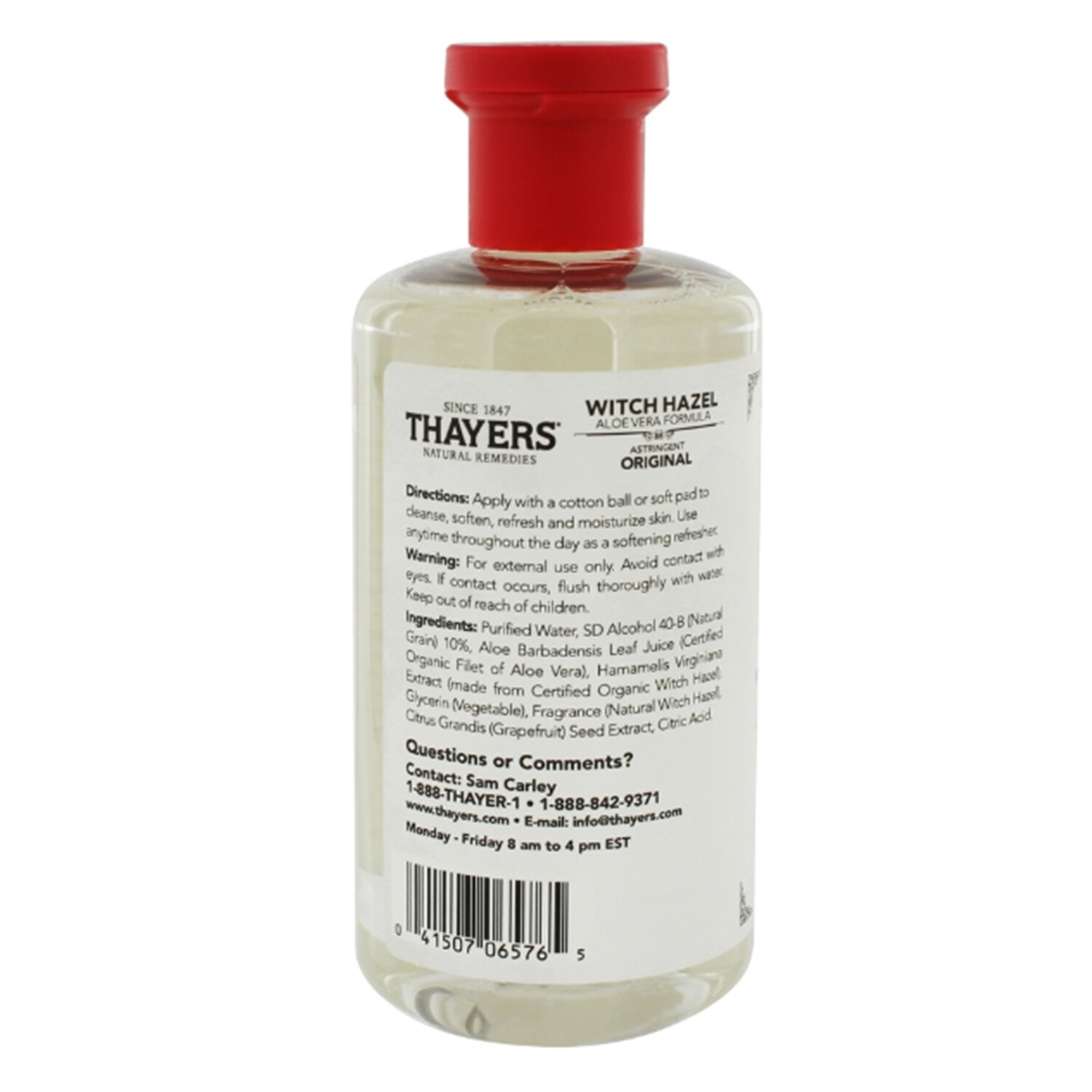 Thayers Witch Hazel Astringent Aloe Vera Formula Original, 12 Fluid Ounces