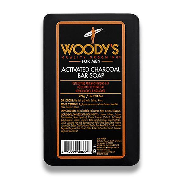 Woody’s Activated Charcoal Bar Soap for Men 8 oz Detoxifying and Moisturizing