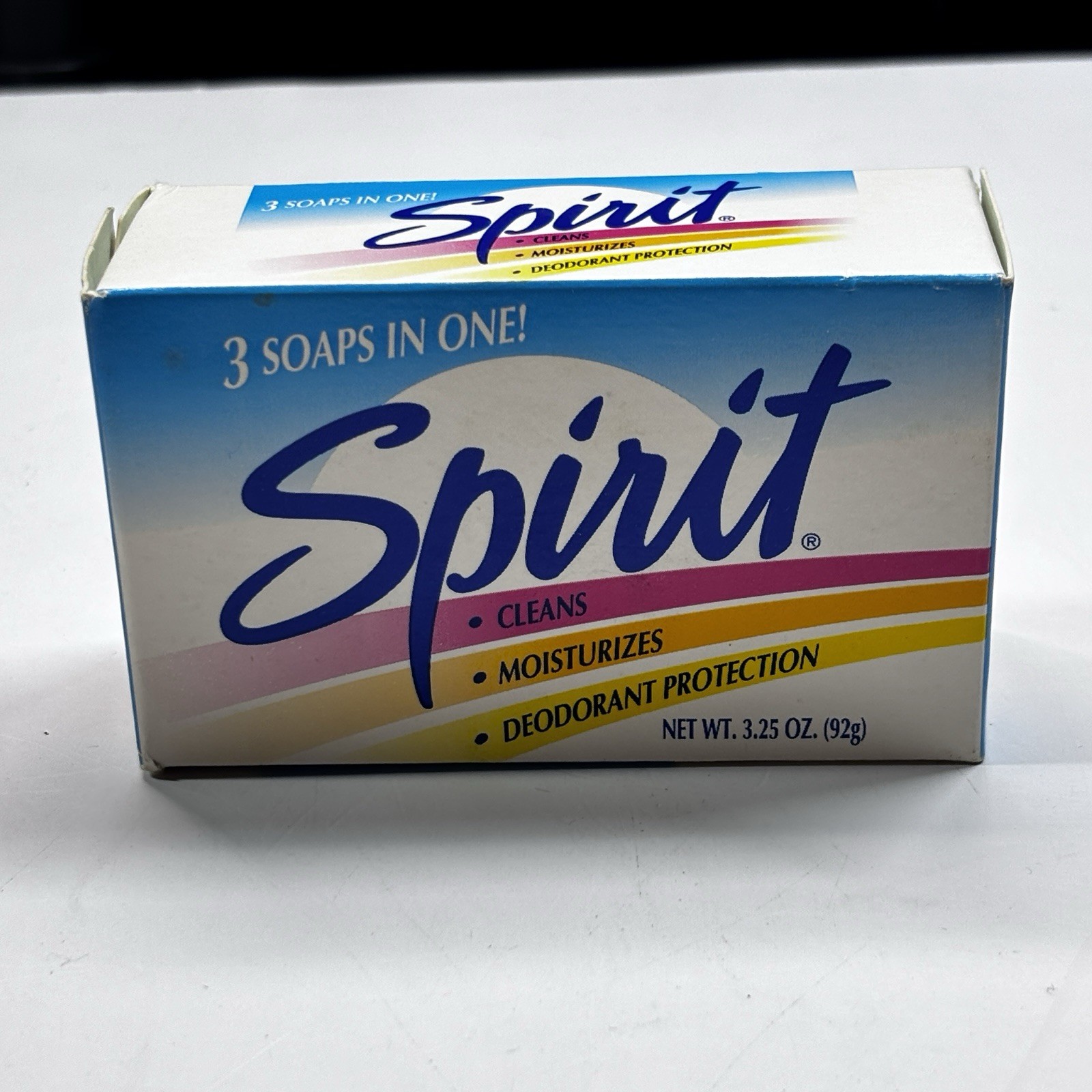 Vintage 1990s Spirit 3 in 1 Soap Blue Bath Size 3.5 Oz NIB