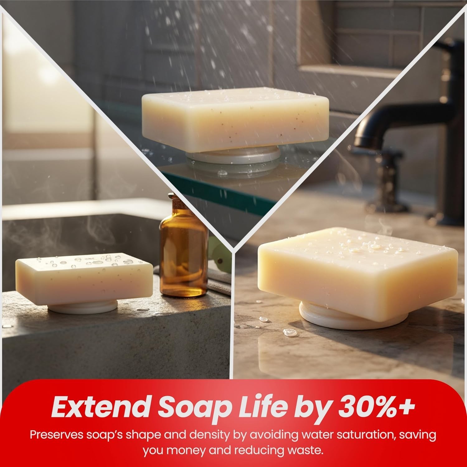 Bar Soap Gripper Pack of 2 – No Goo, Lightweight & Travel-Friendly Design