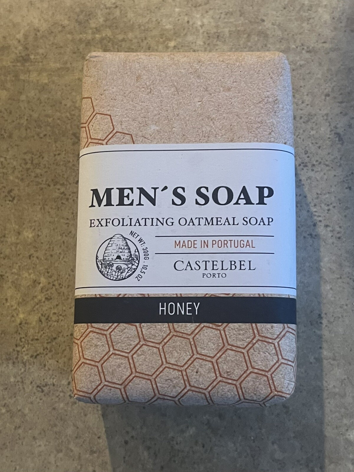 Castelbel Luxury Men’s Bath Bar Soap Honey exfoliating oatmeal Large 10.5oz Gift