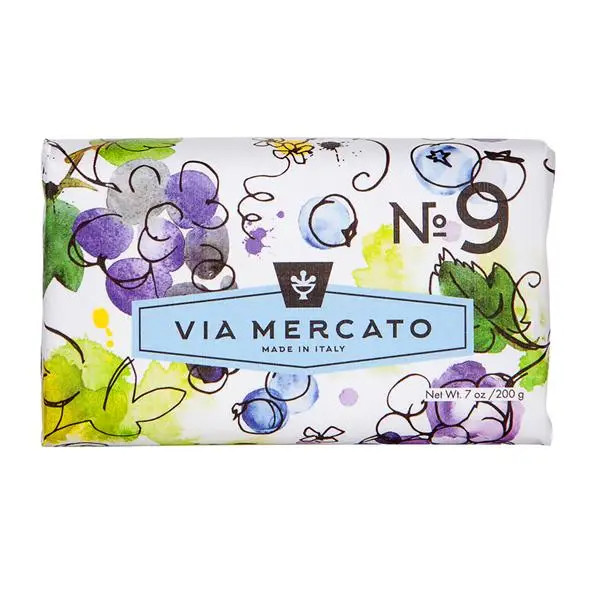 Via Mercato No. 9 Soap – European Soaps -Grape, Black Currant & Musk