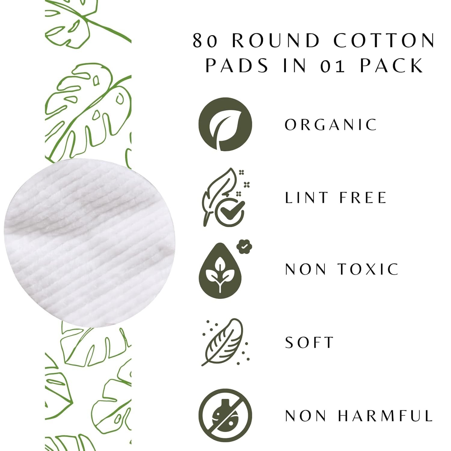 B BOCOTON Bio Organic Mini Round Makeup Remover Cotton Pads 80 Pcs