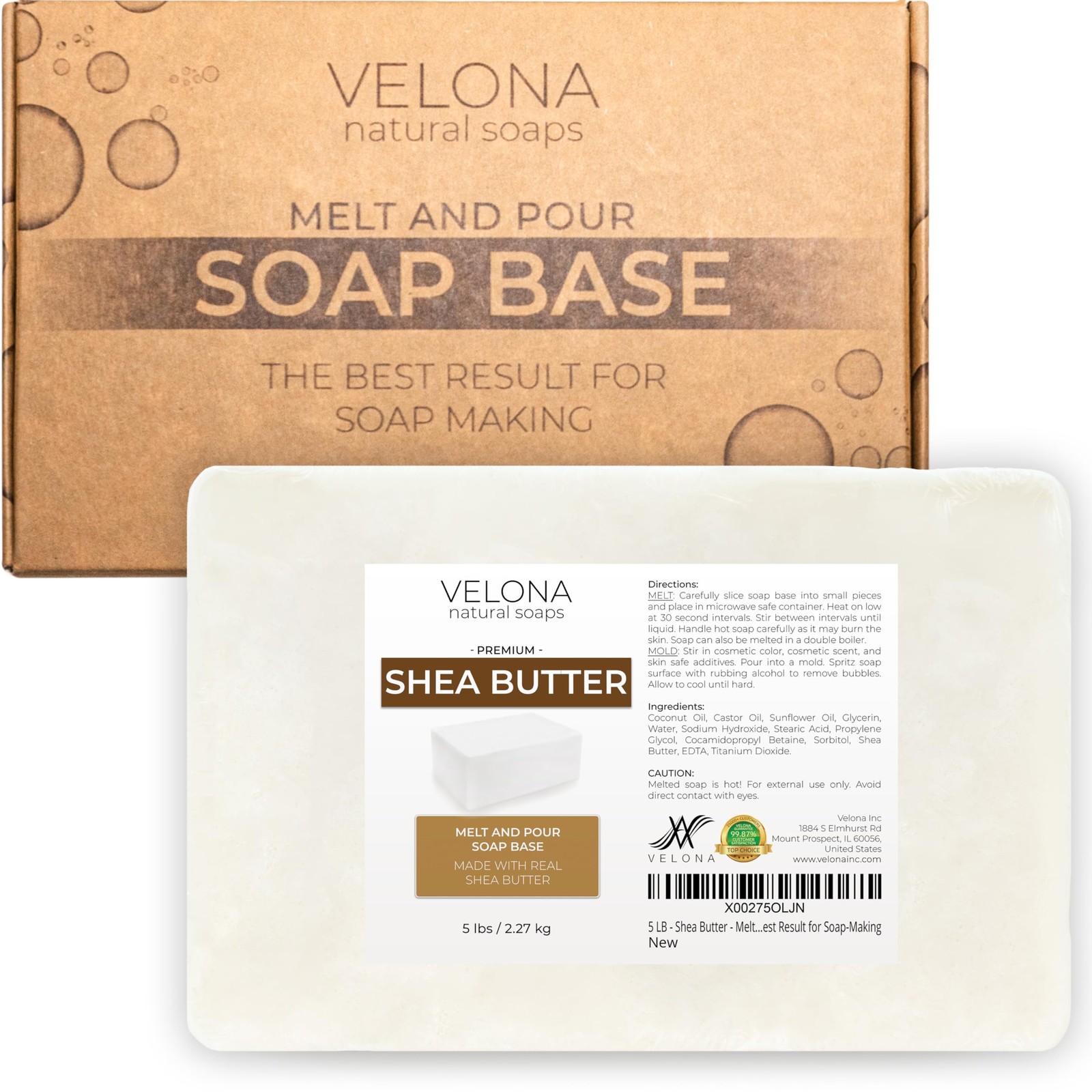 5 LB – Shea Butter – Melt and Pour Soap Base SLS/SLES free | Natural Bars for…