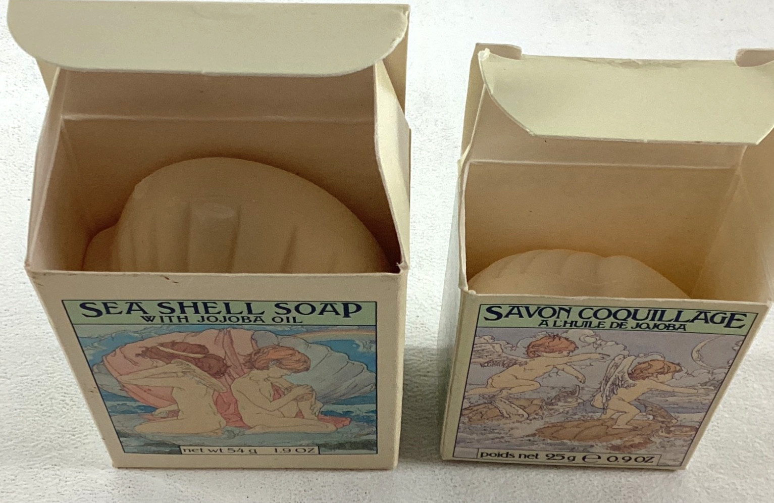 Vintage Crab Tree & Evelyn Sea Shell Jojoba Oil Soap 1.9 oz & 0.9 oz Lot of 2