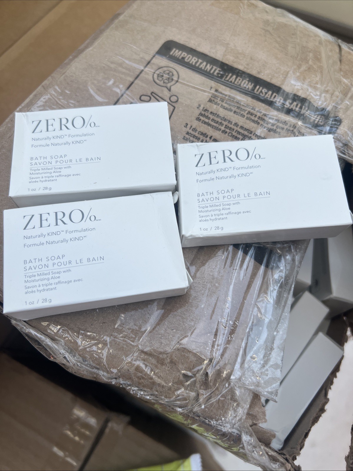 Zero/o BATH Soap Bars Travel Size 1oz Triple Milled Moisturizing Aloe Lot of 50