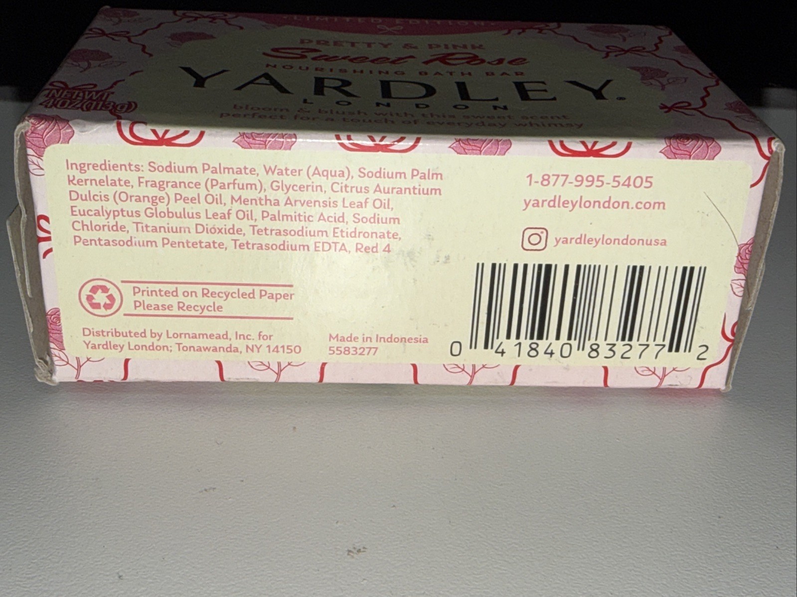 8x Yardley London Limited Edition Pretty & Pink SWEET ROSE Bath Bar Soap 4oz