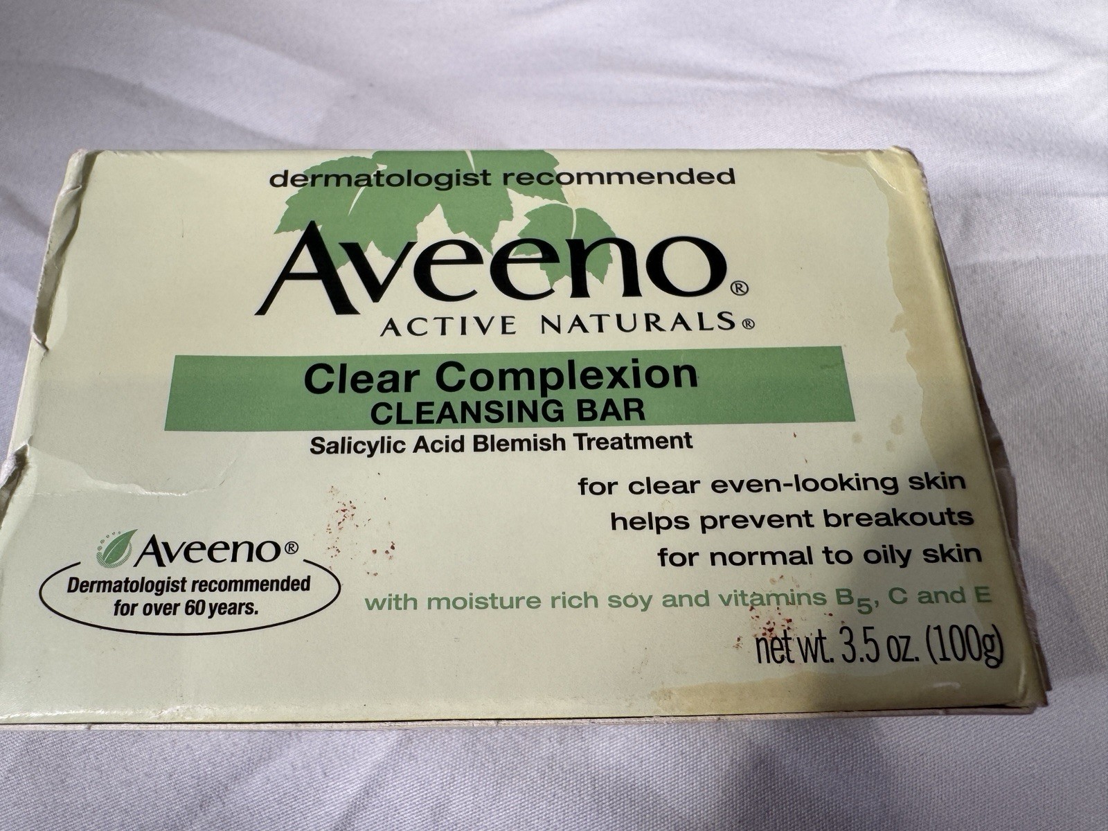 Aveeno Active Naturals Clear Complexion Cleansing Soap 1 Bar 3.5oz NEW Rare