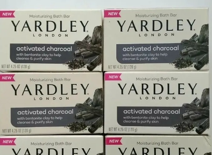 🖤Activated Charcoal Moisturizing Yardley London Bath Soap 4.25 oz Bars🖤(4)Bars