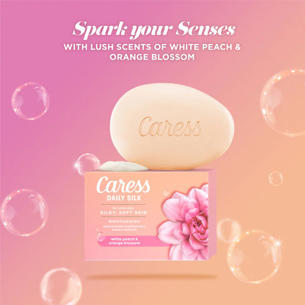 Caress Beauty Bar Daily Silk with White Peach & Orange Blossom 3.75 oz 2 Ct