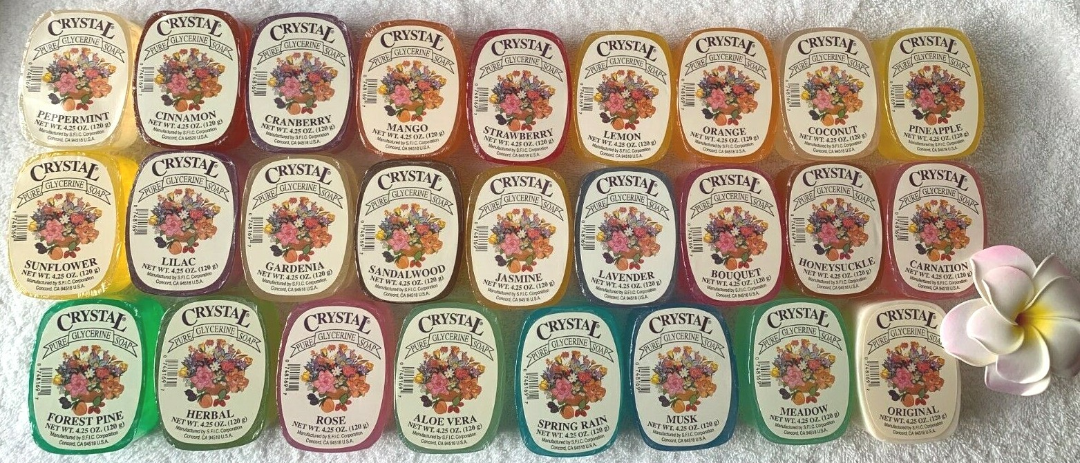 CRYSTAL PURE GLYCERINE Soap***U chOOsE scEnt(s)***4.25 oz/120 g~BRAND NEW~SEALED